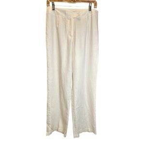 Linen 100 % wide‎ leg dress pants Liz Claiborne Audra style  size 10 P Classy!